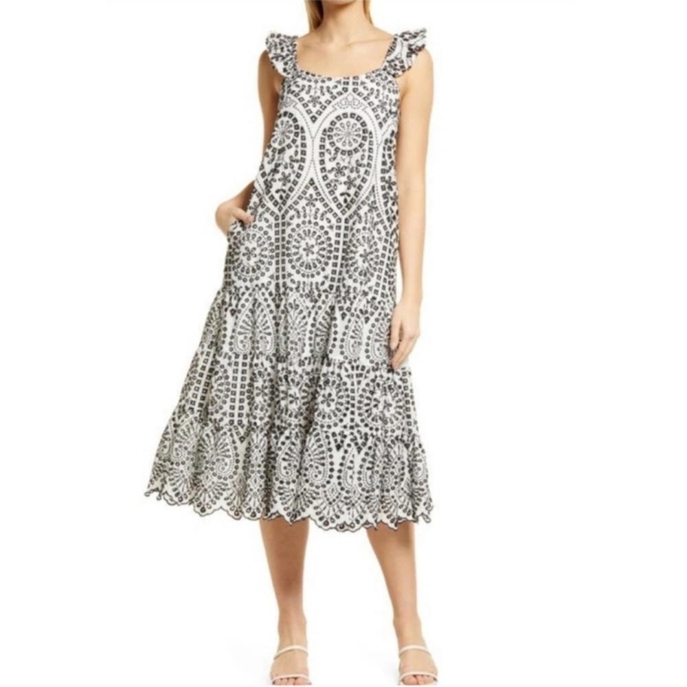 Chic Midi Embroidered Dress